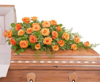 Orange Rose Casket Spray
