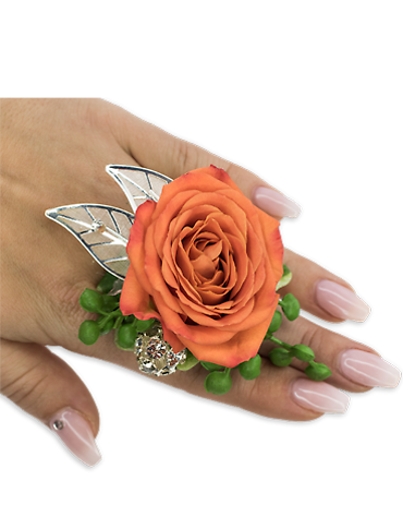 Tangerine Floral Ring