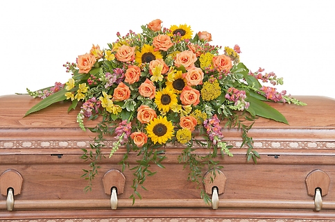 Heaven\'s Sunset Casket Spray - Half