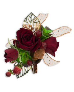 Ruby Metallic Wrist Corsage